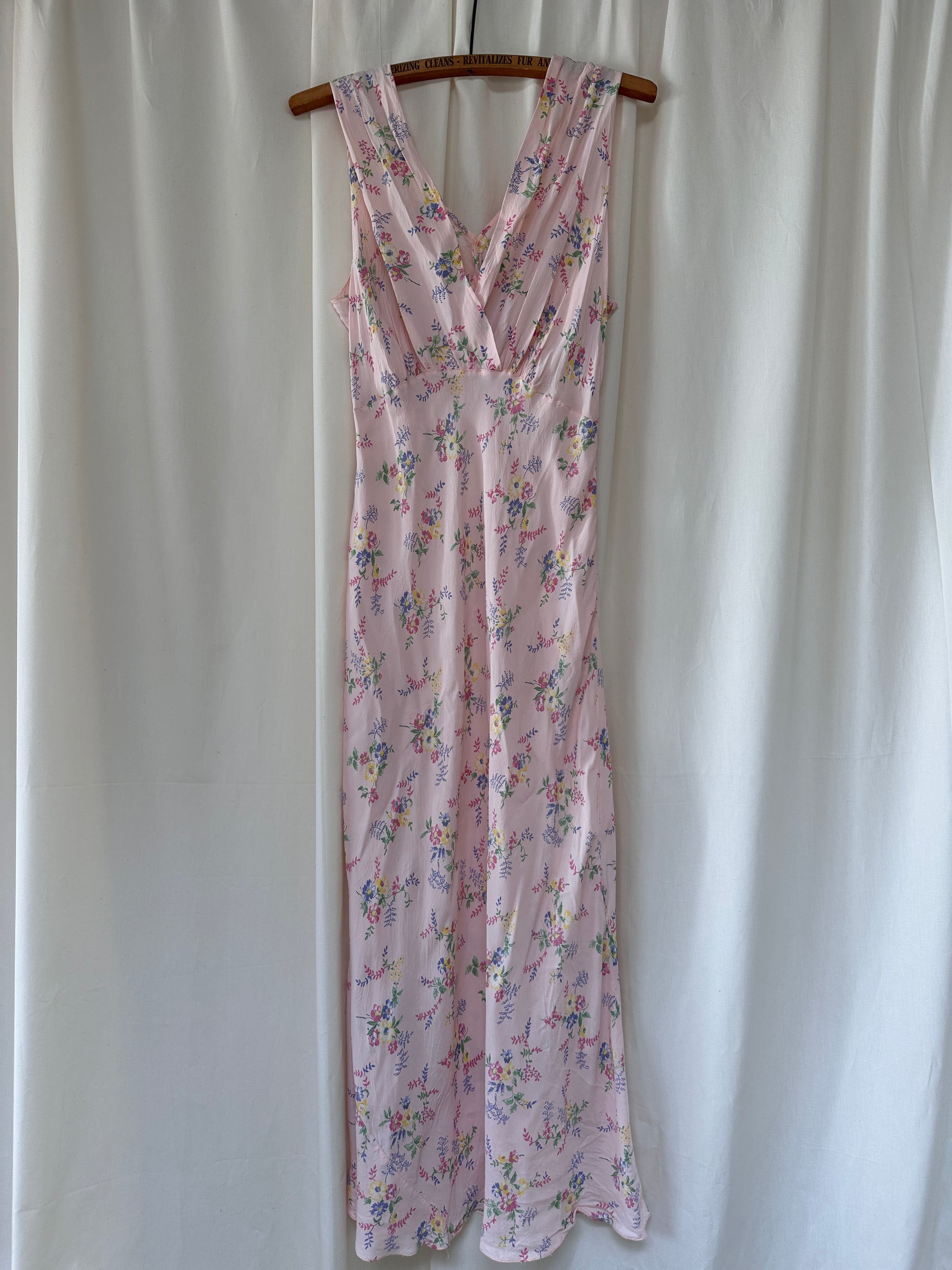 Vintage 1930’s Rayon Flower Print Slip Dress
