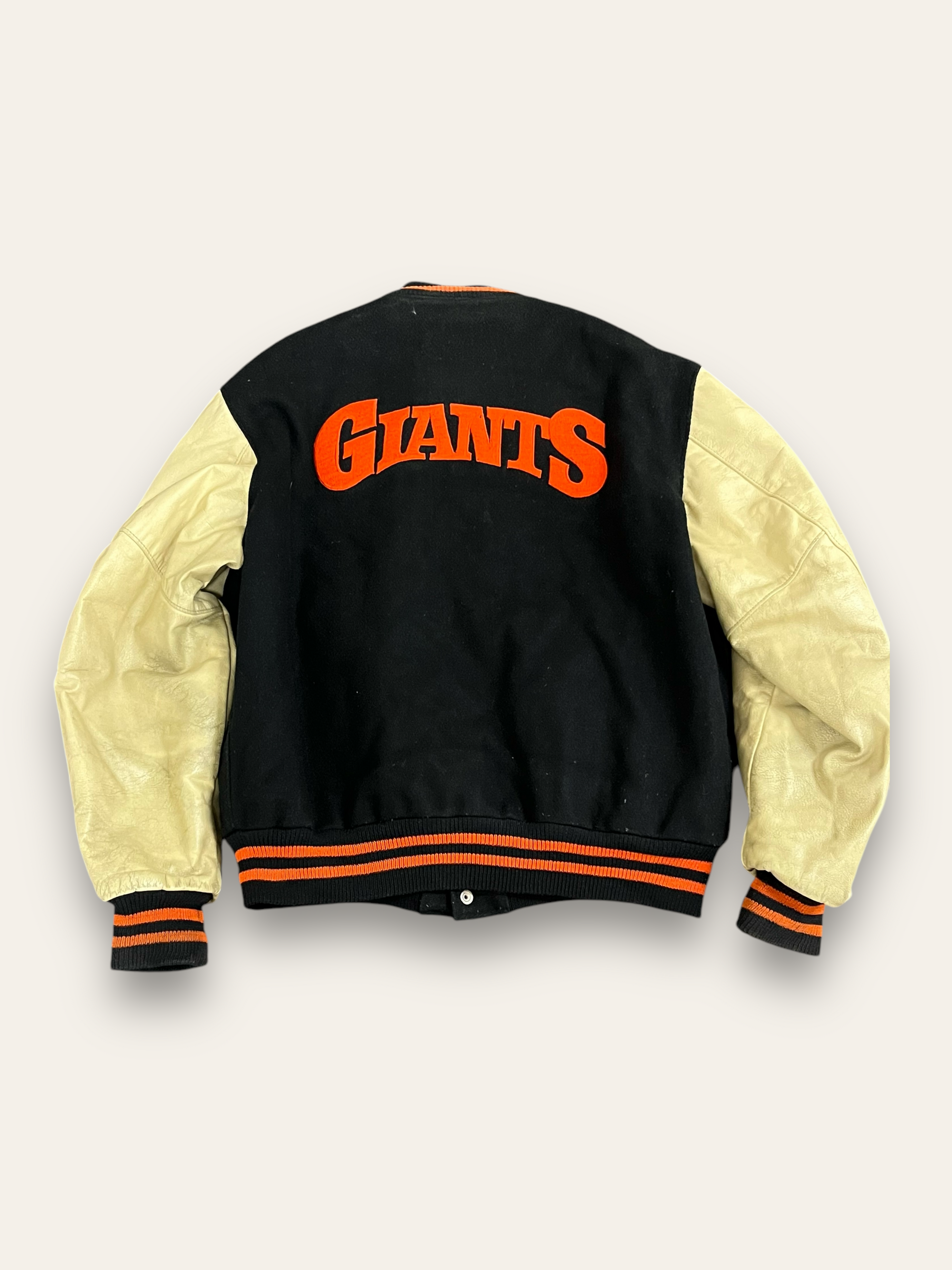 Vintage 1990’s Golden Bear Giants Wool Leather Jacket