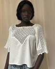 Vintage 1900’s Edwardian White Blouse | Antique Crochet Cotton Top