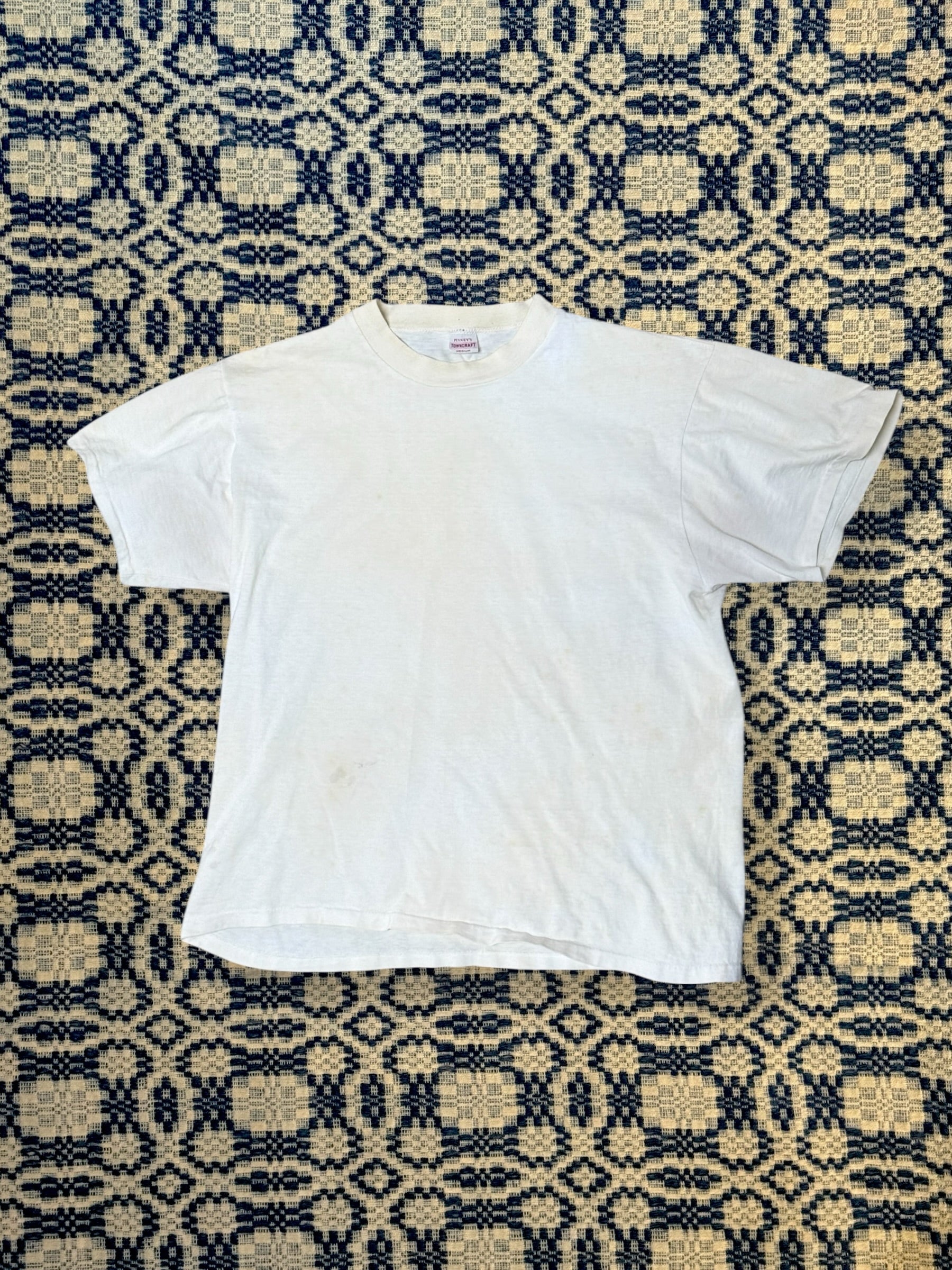 50s cotton work shirts 【towncraft 】 Vintage 1950's Towncraft Cotton T-Shirt | Heritage Blank Antique
