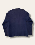 Vintage 1940s McGregor Navy Mohair Cardigan Leather Buttons | Vintage Workwear