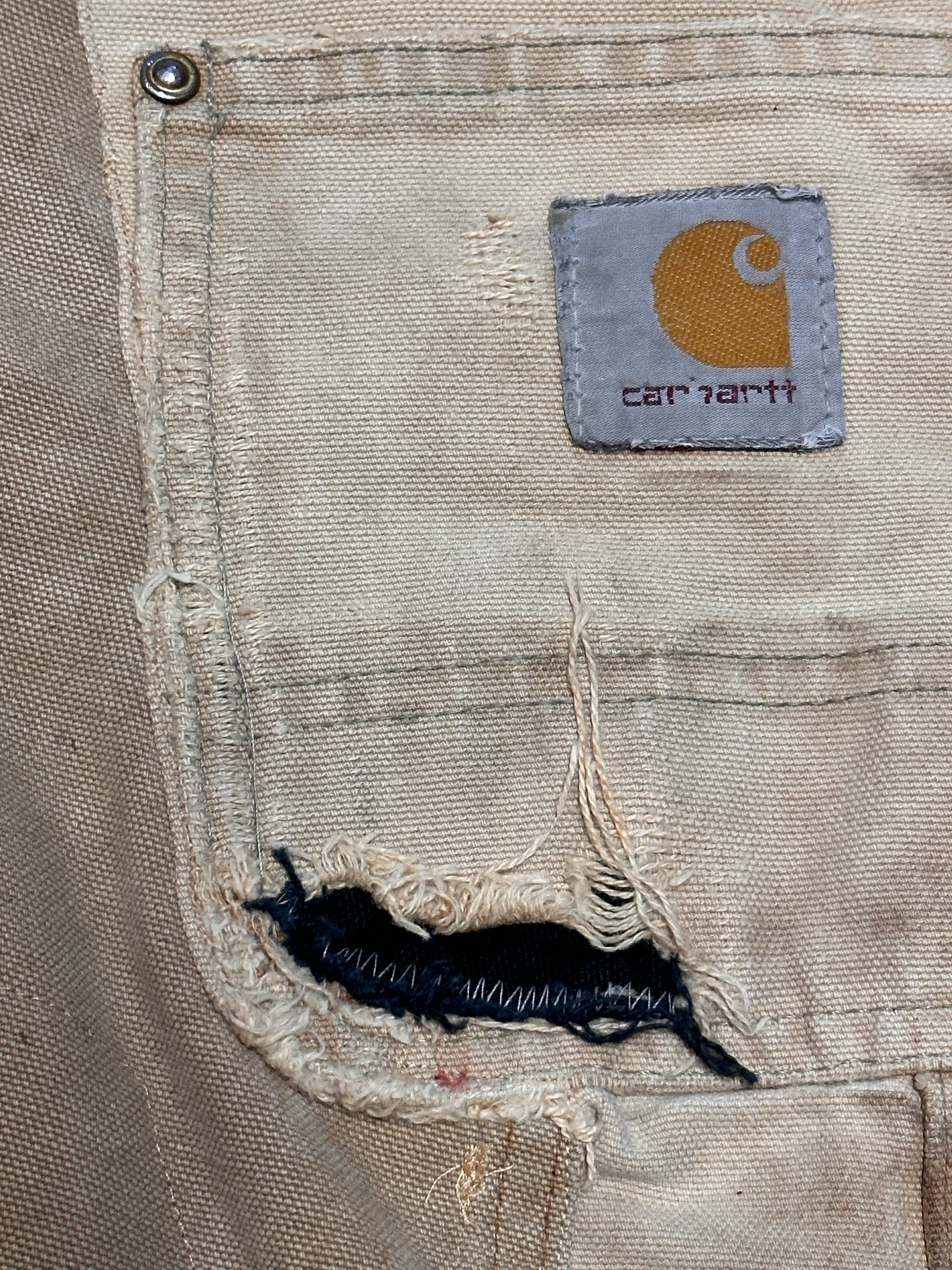 Vintage Carhartt Thrashed Canvas Pants W:28