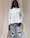 Vintage Edwardian Antique Lace Trim Blouse