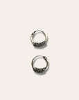 925 Sterling Silver Rope Twist Mini Endless Hoops | Silver Huggies hoop Earrings