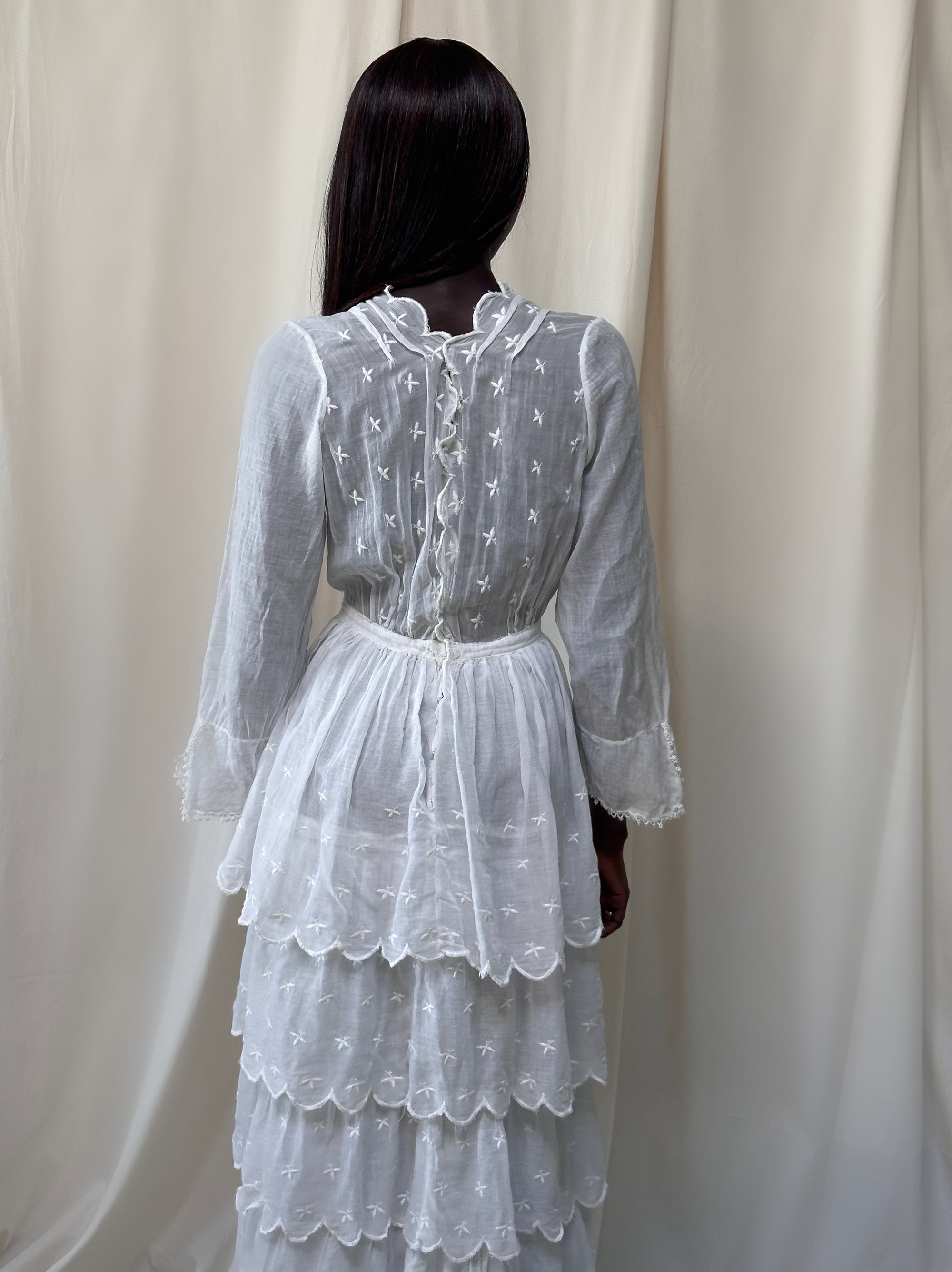 Vintage Early 1900’s Edwardian Tiered Lawn Dress