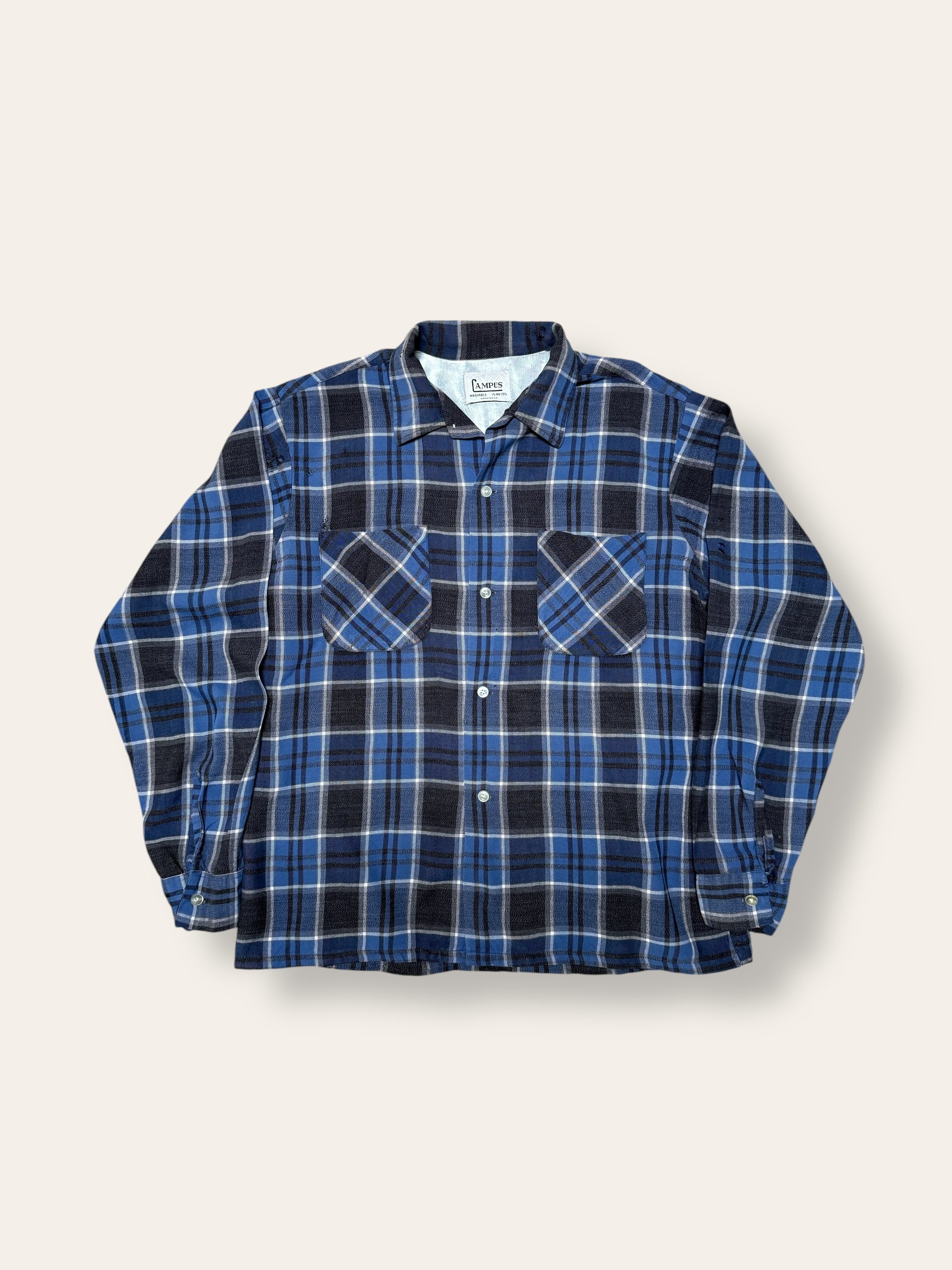 Vintage 1950’s Campus Rayon Plaid Shirt