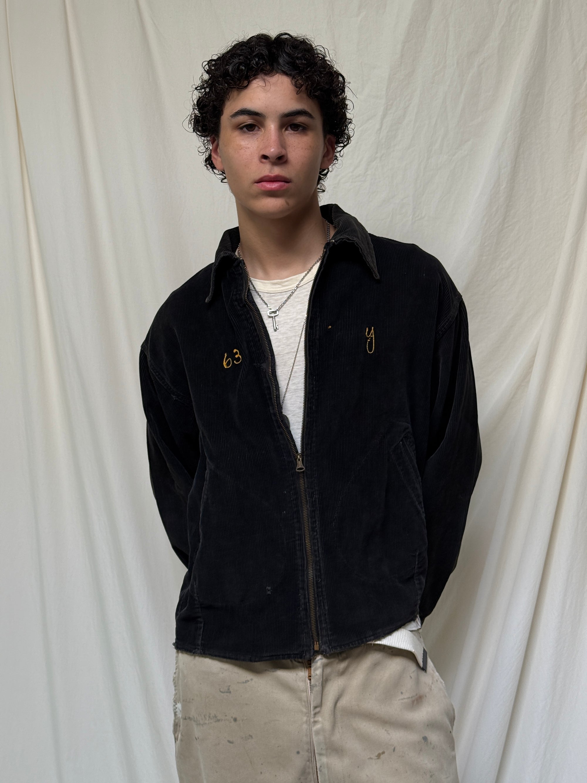 Vintage 1963 Corduroy School Sport Chain Stitch Jacket