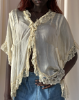 Vintage 1920’s Flapper Silk & Lace Robe Top