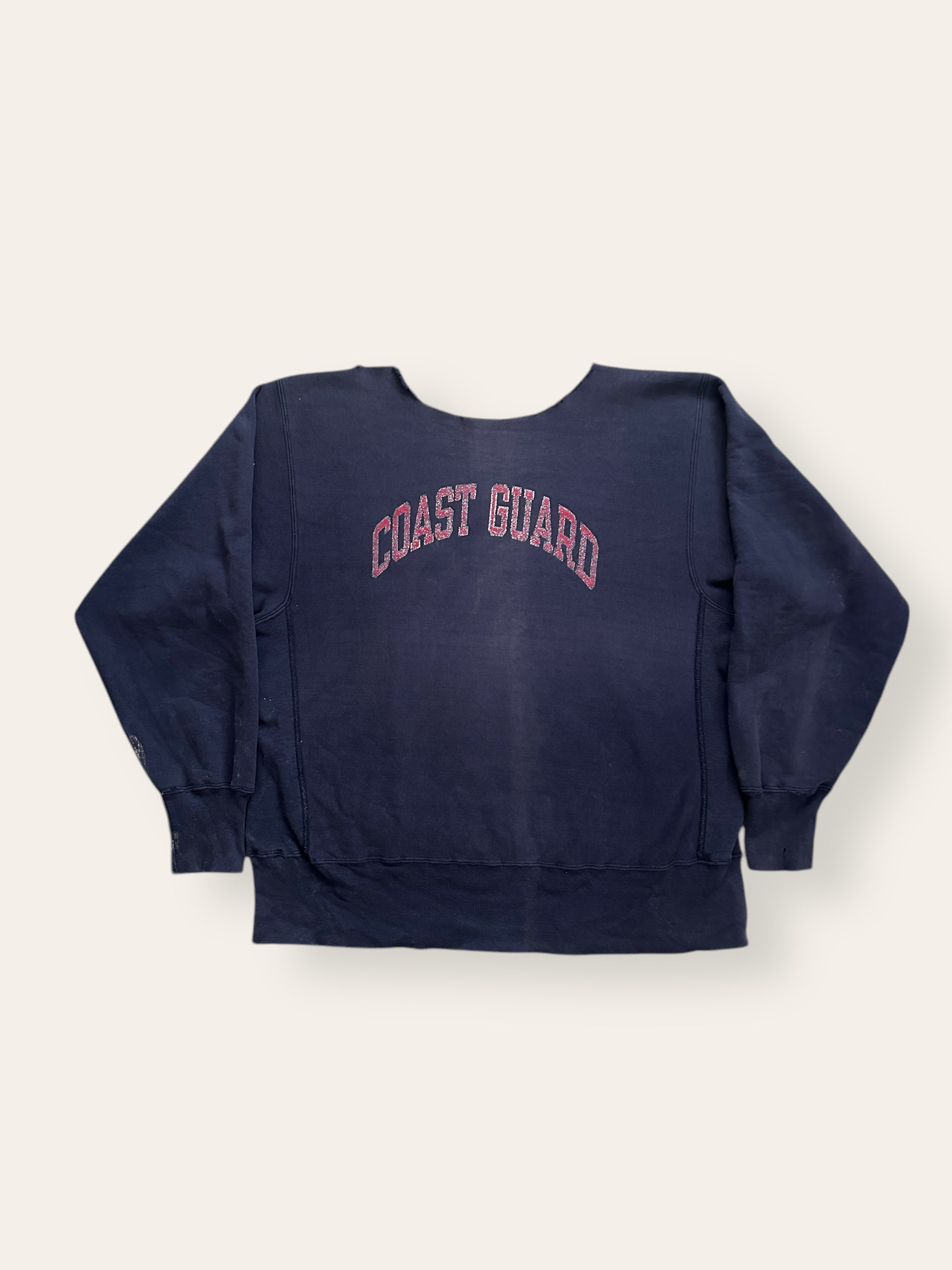 Vintage 1980’s Coast Gaurd Champion Reverse Weave Distressed Sweatshirt
