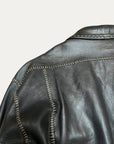 Vintage 1970’s Christie Hand-Sewn Black Leather Shirt | East West North Beach Style Leather Shirt