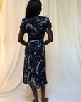 Vintage 1940’s Semi-Sheer Floral Chiffon Dress