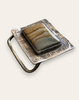 Vintage 1970’s Sterling Silver Agate Belt Buckle