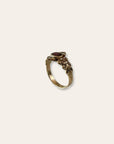Antique Victorian 9ct Gold Ring | Garnet & Seed Pearl Accent Ring Size 6