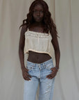 Vintage 1920s Silk & Lace Tank Top | Flapper Era Sleeveless Camisole