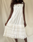 Vintage 1900’s Edwardian White Cotton Crochet Dress | Antique Tea Dress