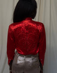Vintage 1950’s Rhinestone Studded Satin Rodeo Western Shirt