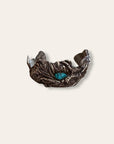 Vintage Brutalist Sterling Silver and Turquoise Cuff