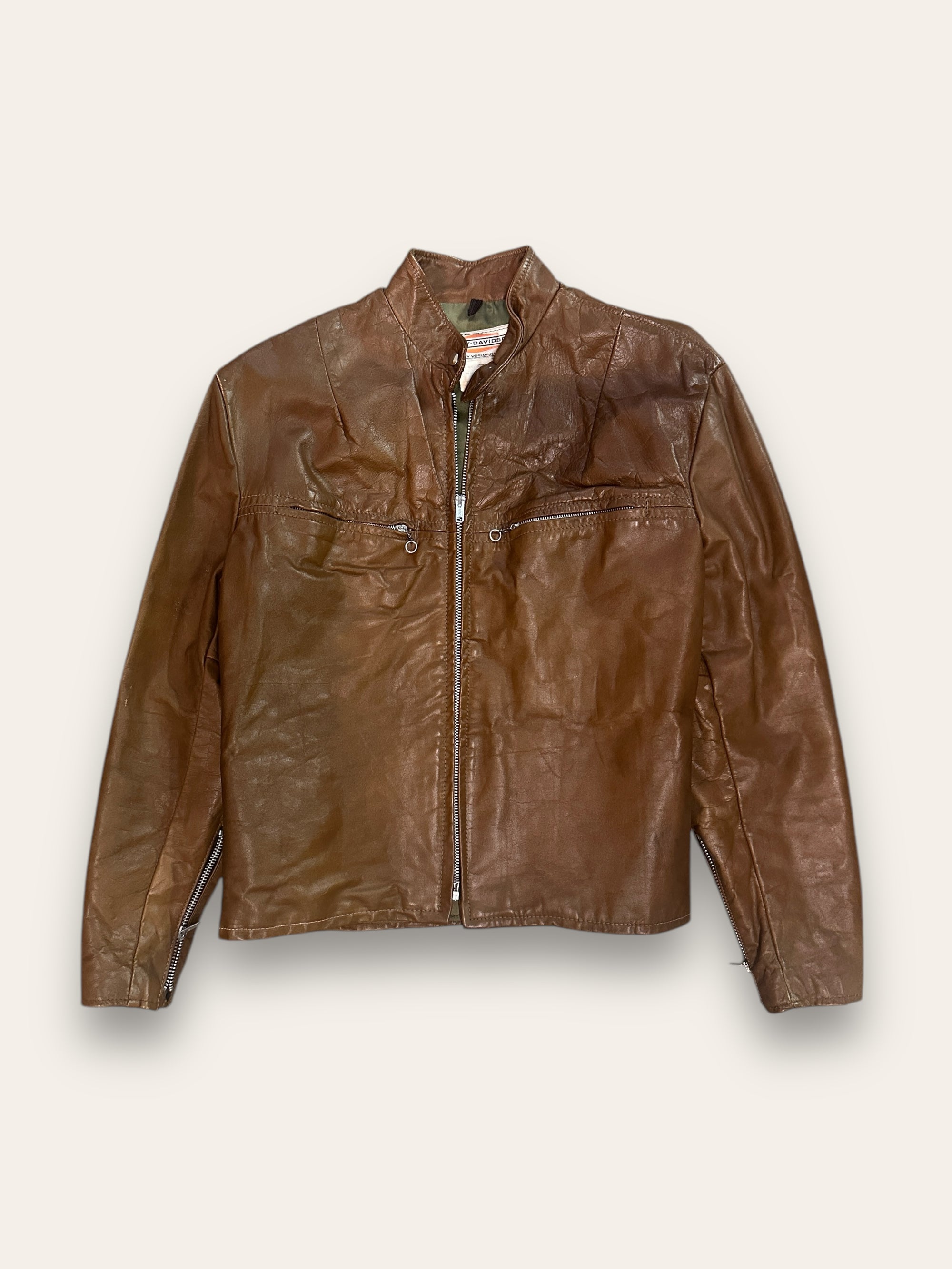Vintage 1970’s Harley Davidson AMF Leather Cafe Racer Jacket