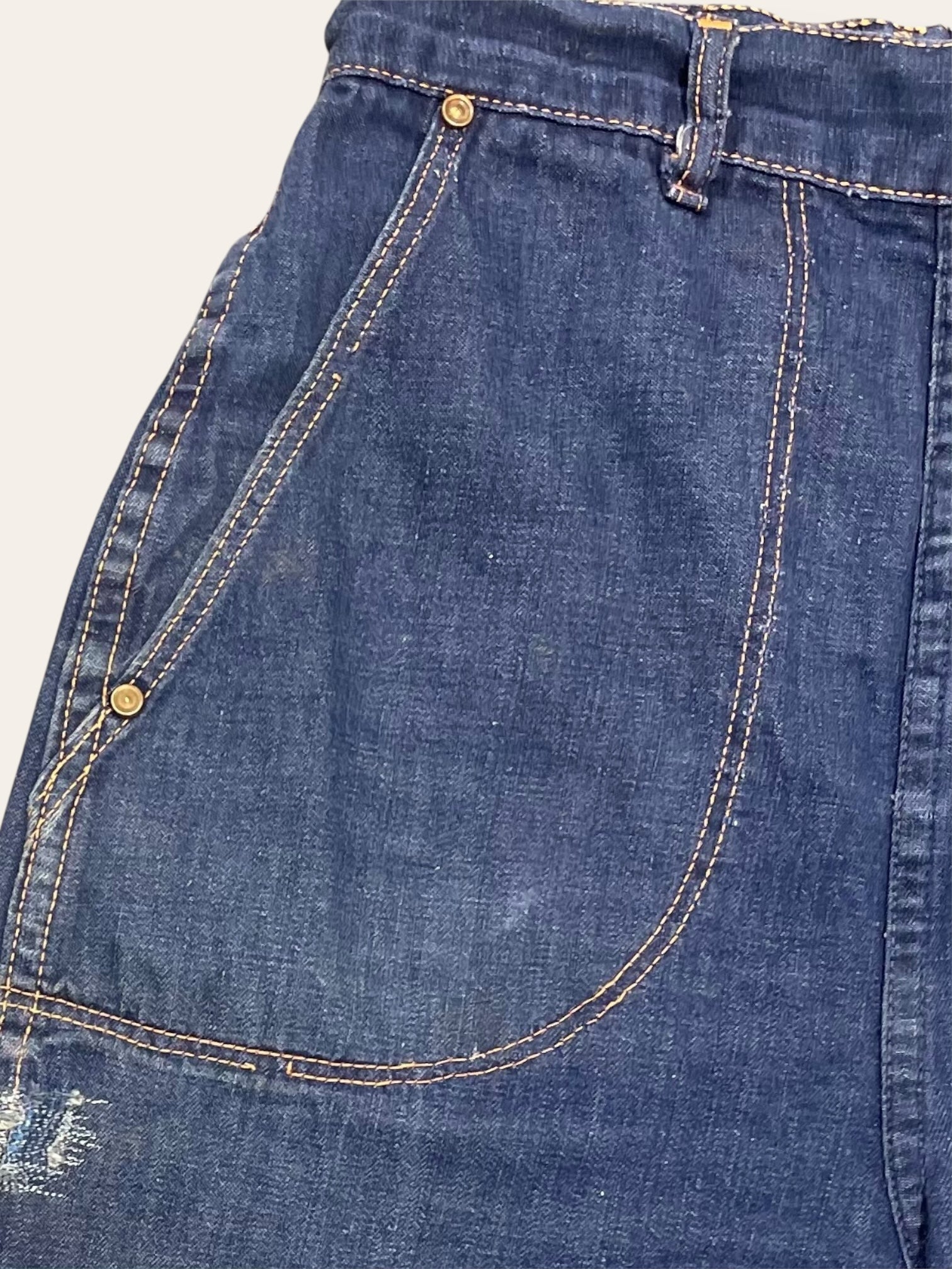 Vintage 1940's Strong and Reliable Side Zip Ranch Denim W:25