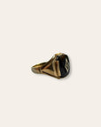 Vintage 1940’s Art Deco Onyx 10k Gold Diamond Ring Size 12.5