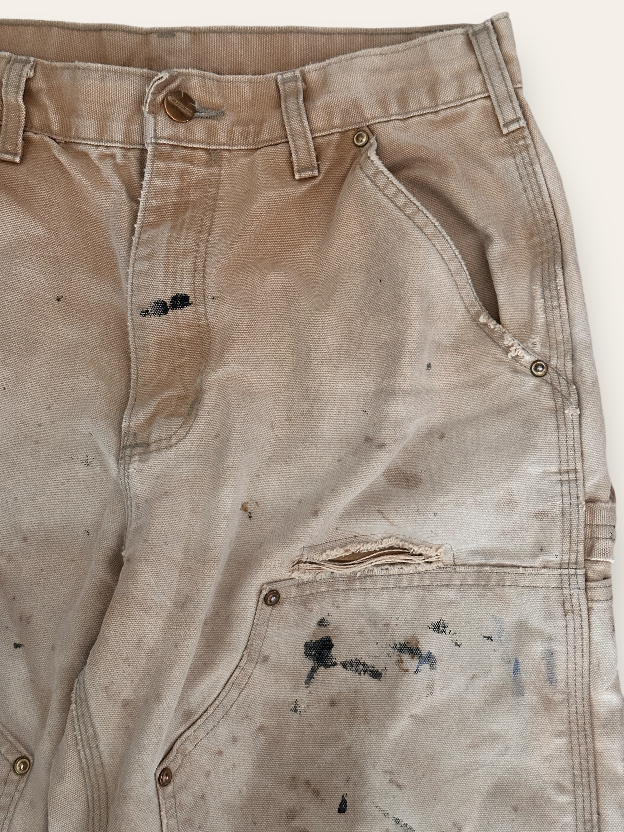 Vintage Carhartt Thrashed Canvas Pants W:28