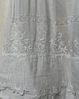 Vintage 1900s Antique Edwardian White Embroidered Cotton Lawn Dress | Hand Embroidered Lace Heirloom Tea Dress