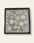 Vintage 1960s Floral Motif Gingham Bandana | Made in Italy