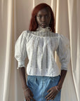 Vintage Edwardian Pleated Cotton Lace Blouse