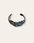 Vintage Brutalist Sterling Silver and Turquoise Cuff