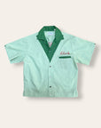 Vintage 1960’s Chain Stitch Bowling Shirt | Two Tone Green Shirt
