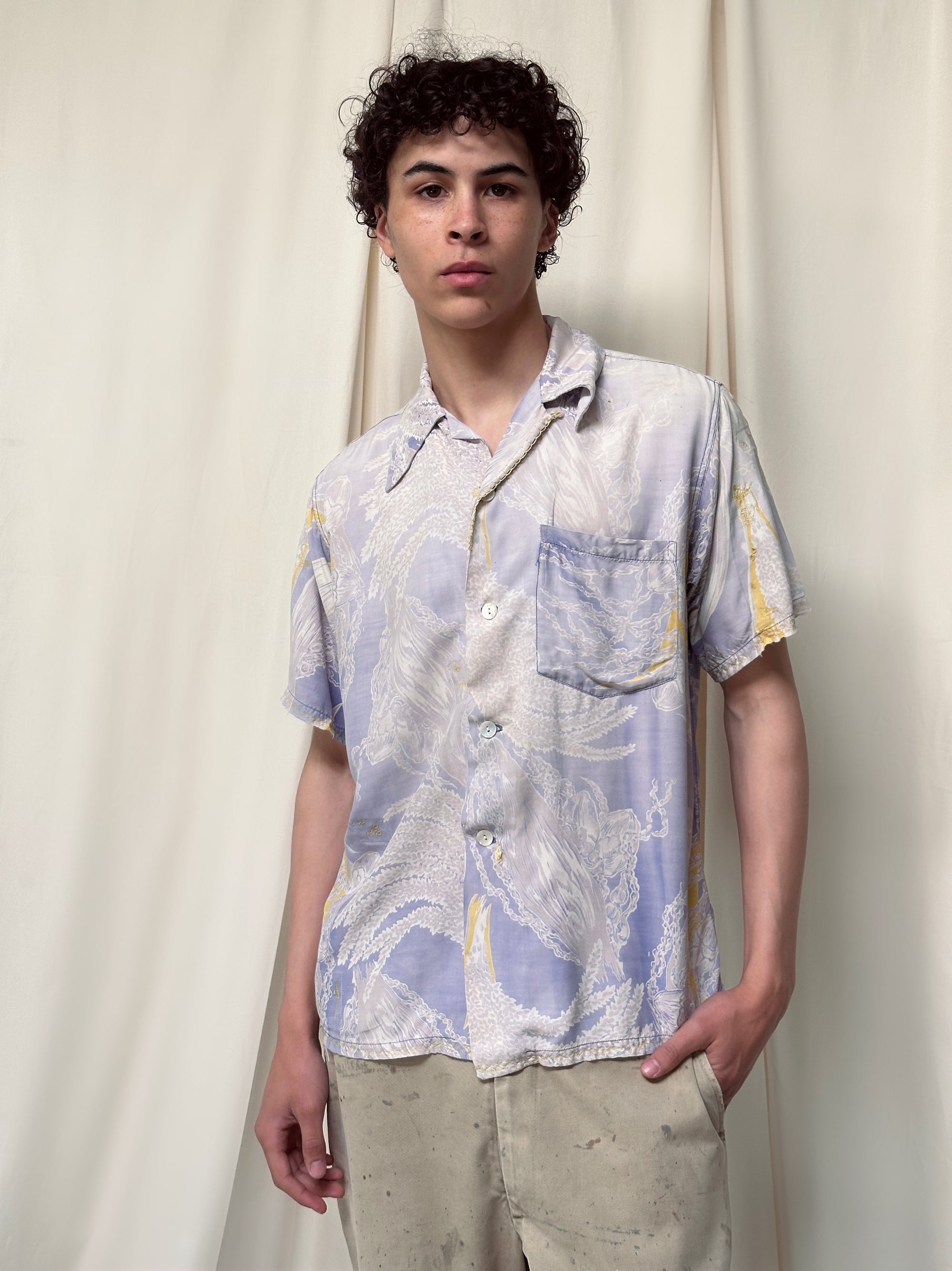 Vintage 1950’s Mended Andrade Hawaiian Shirt