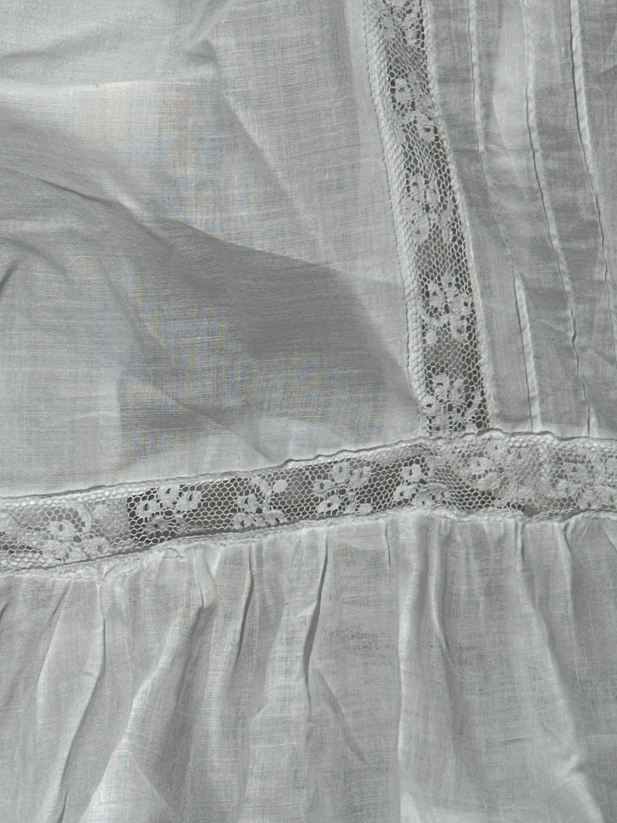 Vintage Edwardian “Deep V” Gauze Cotton Eyelet Dress