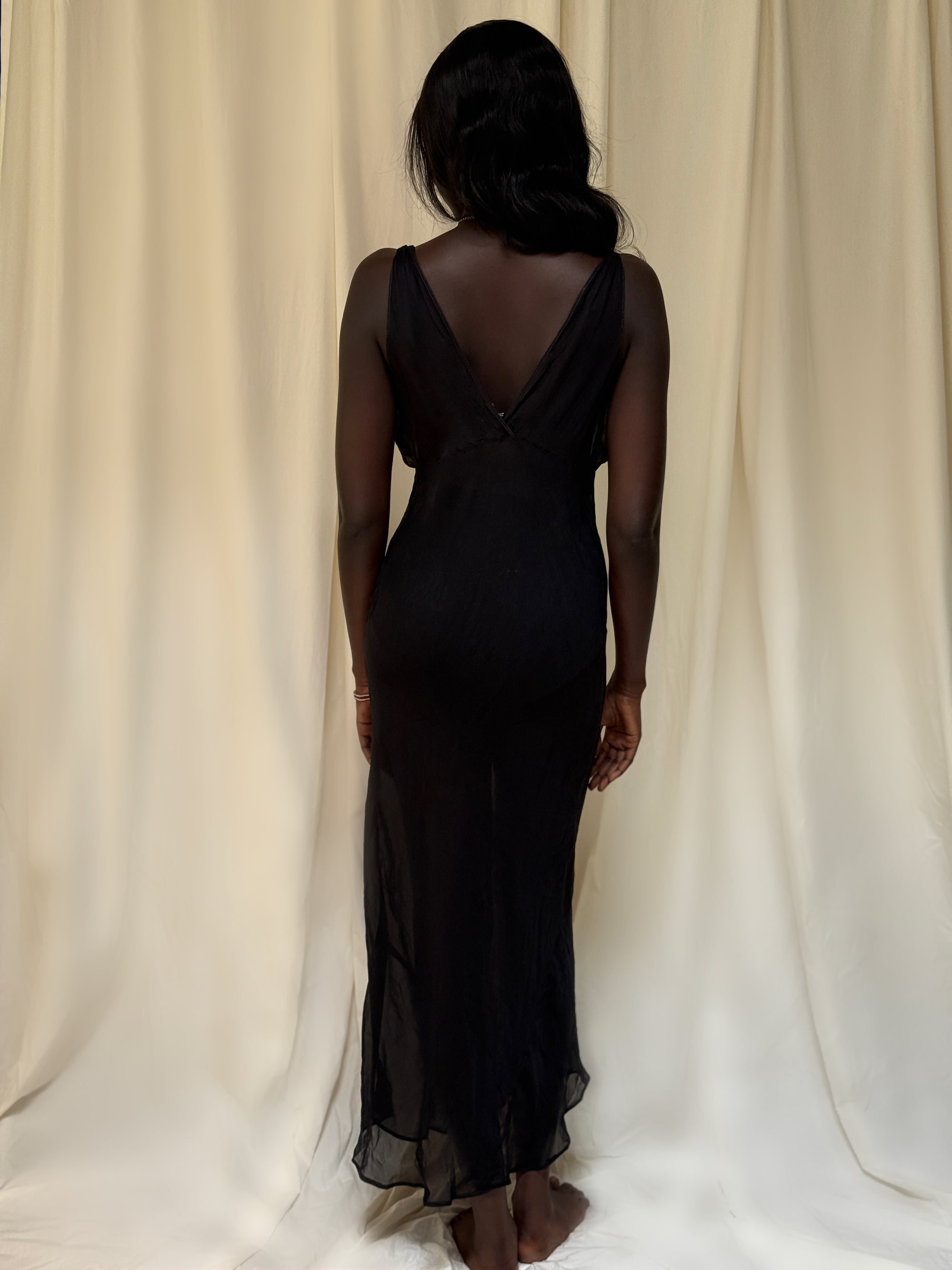 Vintage 1930’s Sheer Black Slip Dress