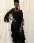 Vintage 1920’s Sheer Chiffon & Lave Layered Flapper Dress