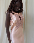 Vintage 1930’s Silk Rayon Bias Cut Lace Slip Dress | Old Hollywood Glamour Keyhole Silk Nightgown