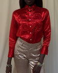 Vintage 1950’s Rhinestone Studded Satin Rodeo Western Shirt