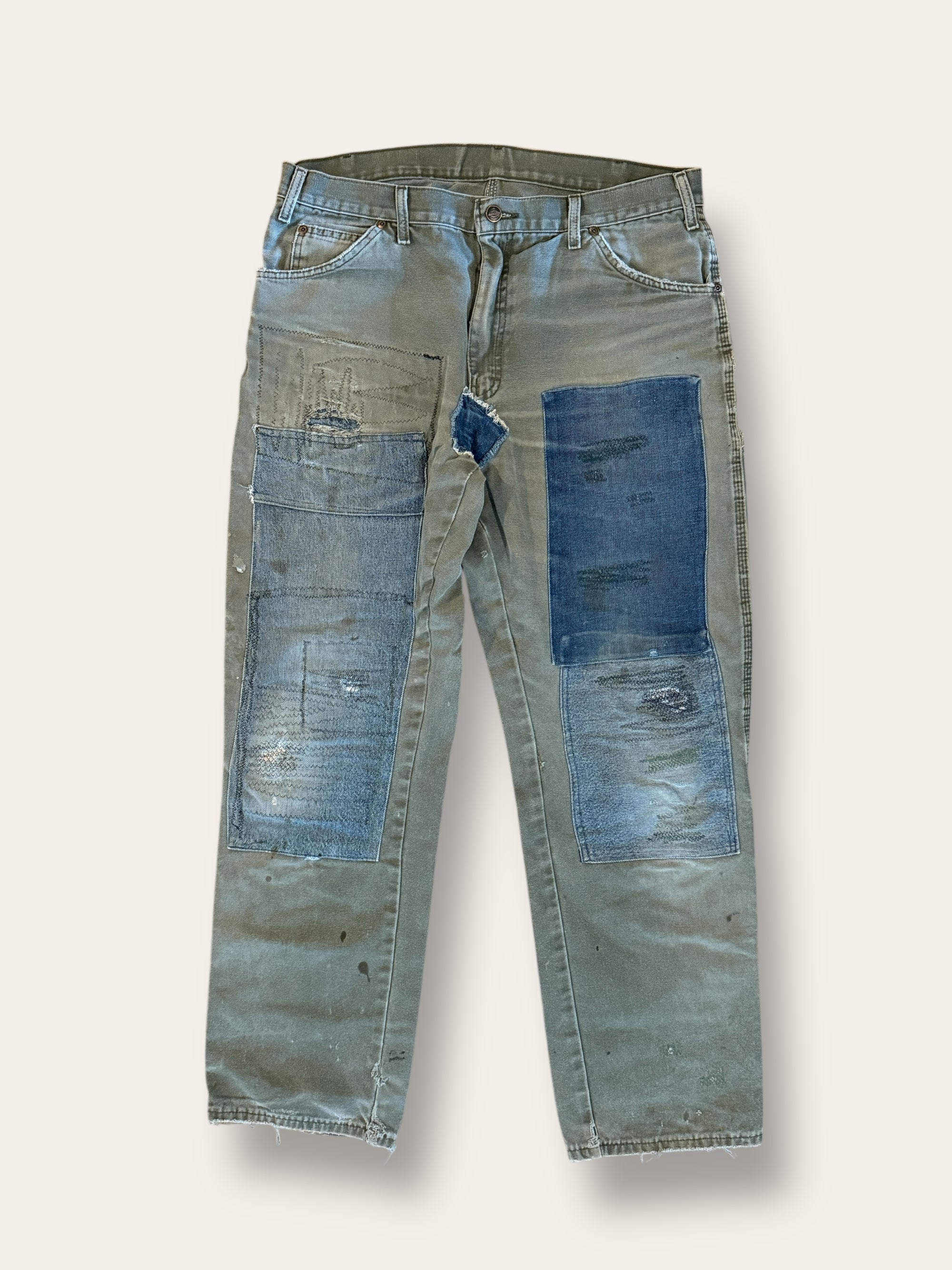 Vintage 1990’s Sage Green Dickies Repaired Pants W:36