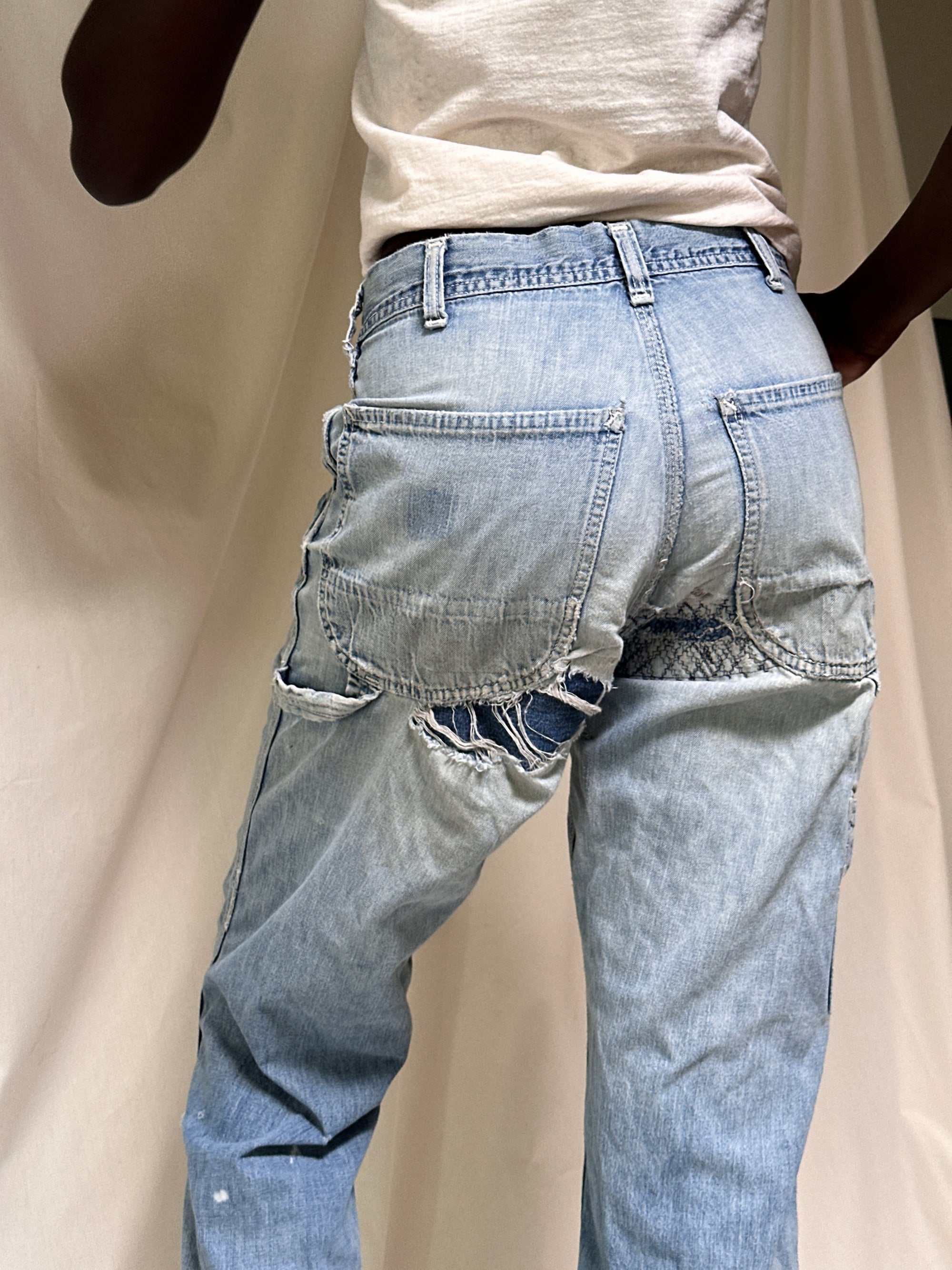 Vintage 1960’s LEE Repaired Denim Jeans W:28