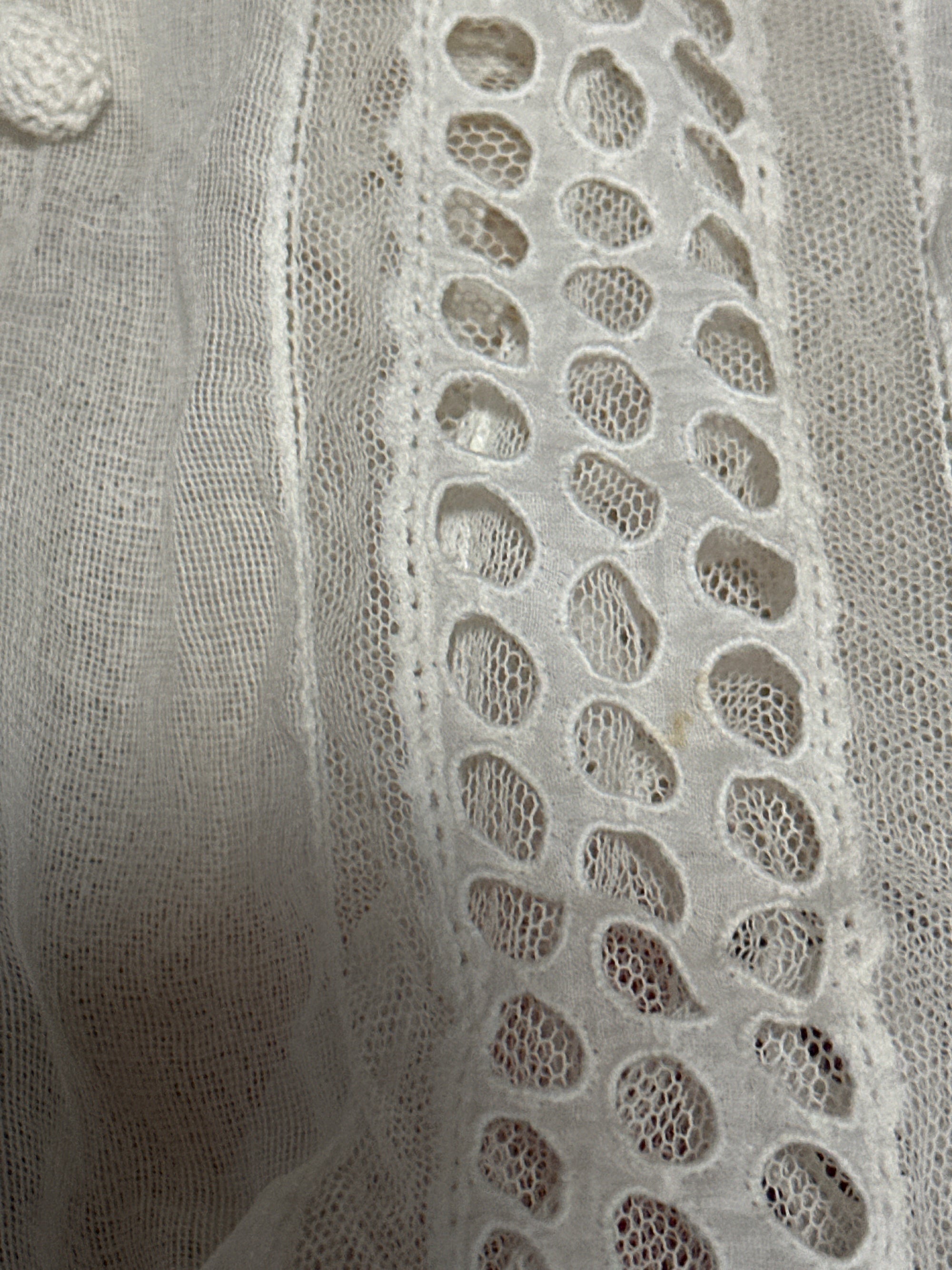 Vintage Edwardian Gauze Cotton Eyelet Lawn Dress
