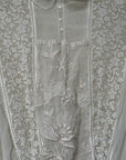 Antique 1900s Edwardian White Lace & Embroidered Cotton Lawn Dress | Handcrafted Heirloom Bridal Gown