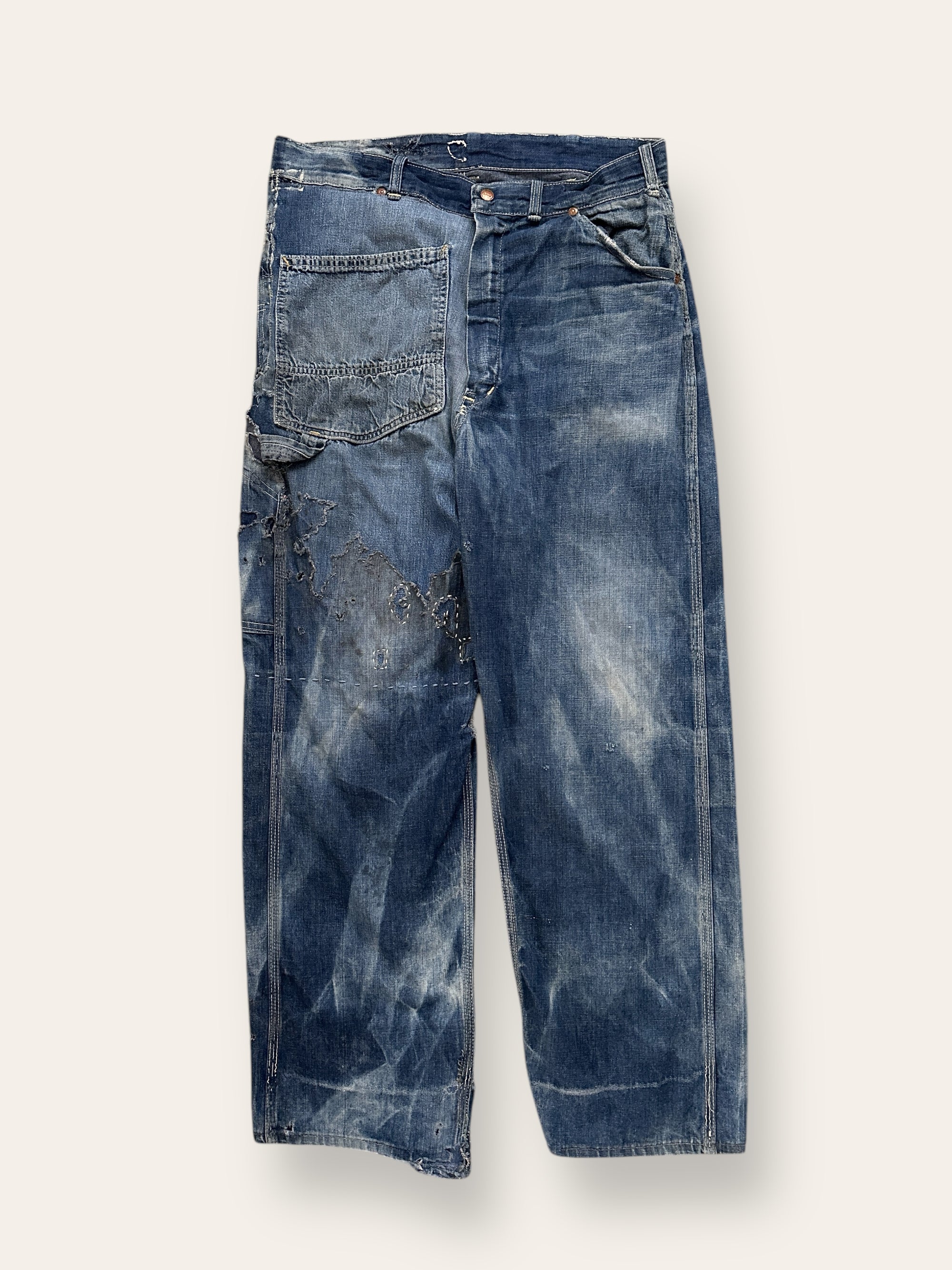 Vintage 1950’s Money Bak Denim Repaired Jeans W:34