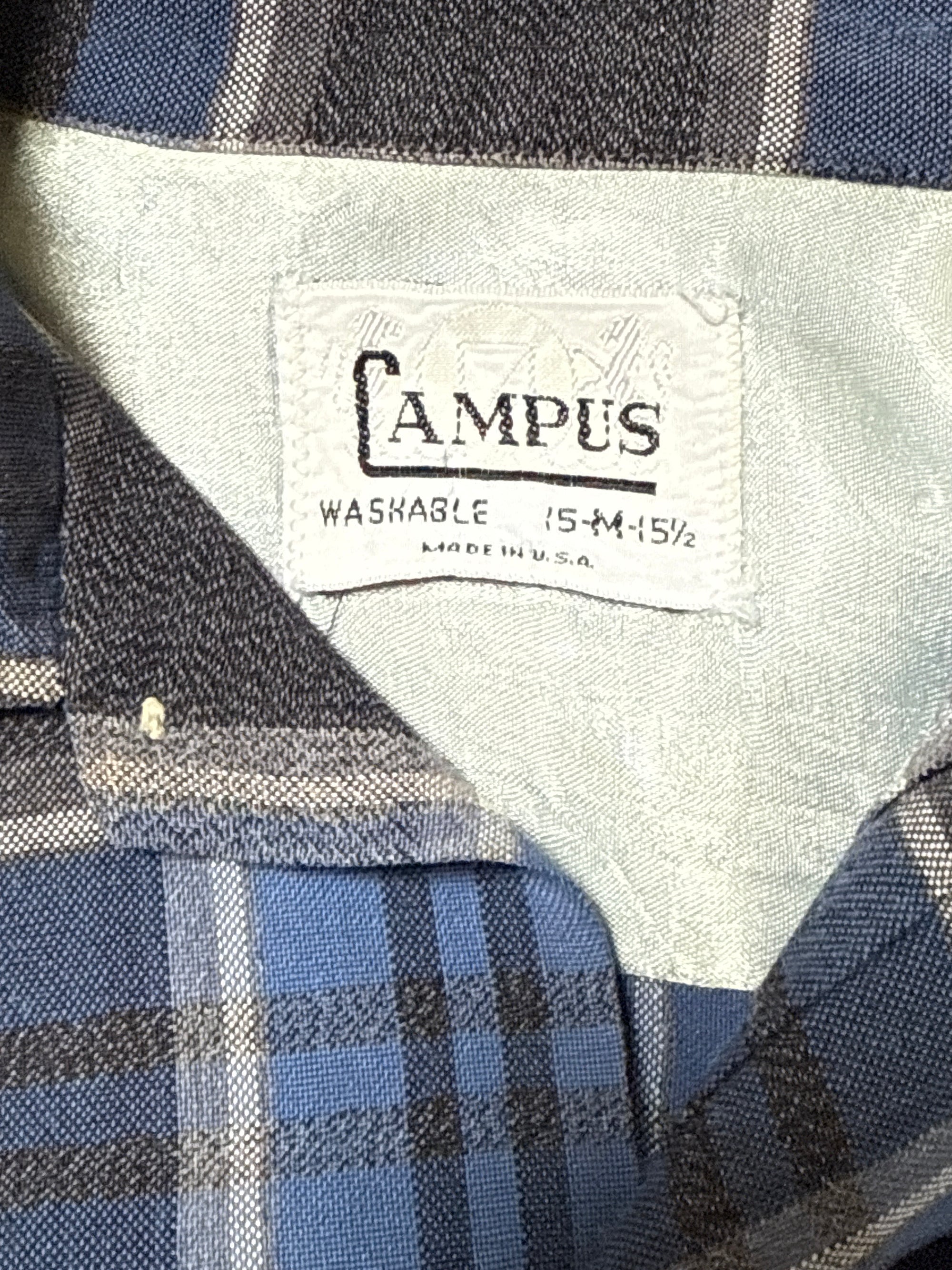 Vintage 1950’s Campus Rayon Plaid Shirt
