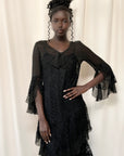 Vintage 1920’s Sheer Chiffon & Lave Layered Flapper Dress