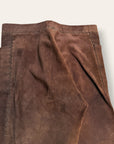 Vintage 1970’s Suede North Beach Leather Lace-Up Pants | Western Flare Trousers W:27