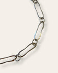 Vintage Sterling Silver Handmade Paperclip Link Necklace | 14.5" Chunky Chain