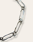 Vintage Sterling Silver Handmade Paperclip Link Necklace | 14.5" Chunky Chain