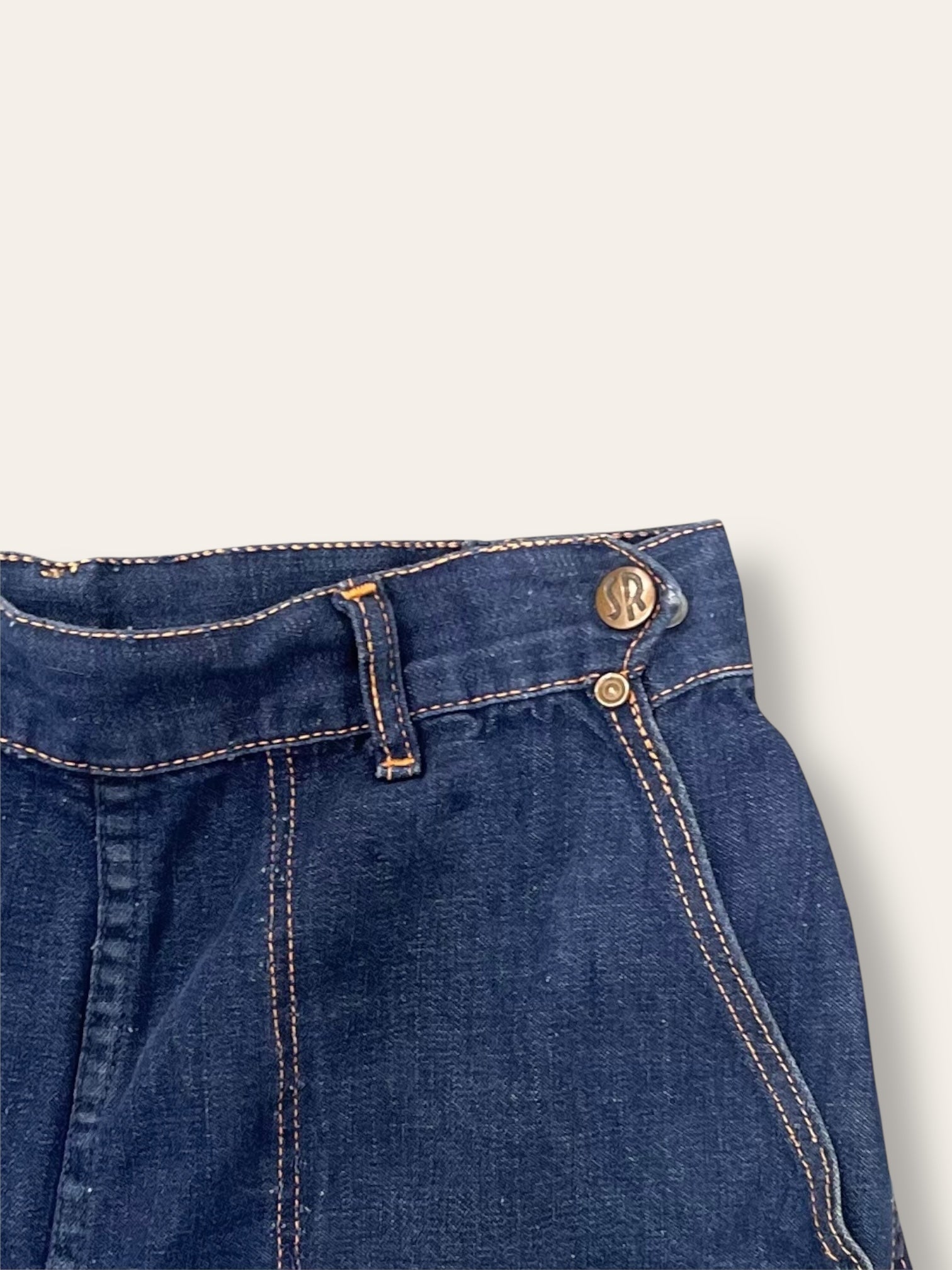 早春の里 Vintage 1940's Strong and Reliable Side Zip Ranch Denim W:25
