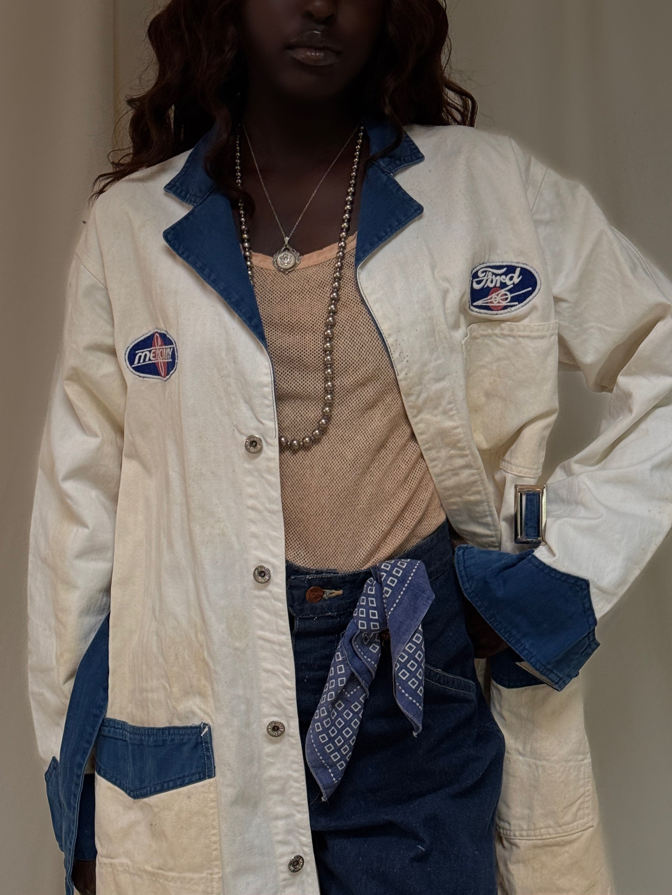 1940s Ford Mechanic Jacket | Vintage Workwear Auto Shop Coat