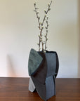 Vintage Studio Pottery Ikebana Vase | Modernist Sculptural Ceramic Vessel | Abstract Ikebana Flower Arrangement Art