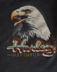 Vintage 1980s Harley Davidson Waffle Knit Thermal Shirt | Original 80s Harley 3D Emblem Eagle Shirt
